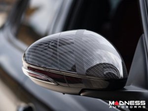 Alfa Romeo Giulia Mirror Covers - Carbon Fiber - Full Replacements - Alfa Romeo Theme